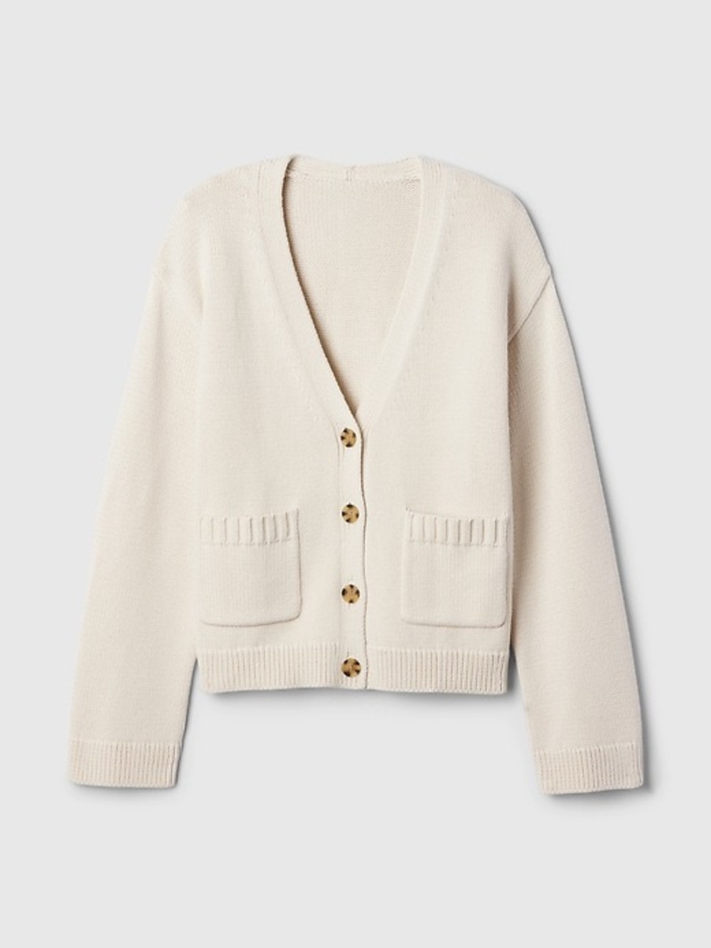 GAP 100% Cotton V-Neck Crop Pocket Cardigan